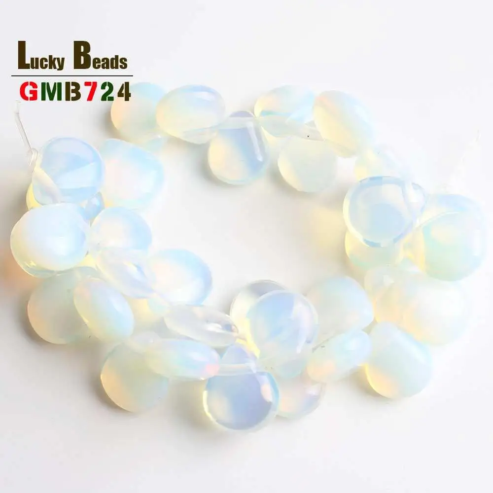 Opal Естественная Капля воды бусины Свободные бусины для изготовления ювелирных изделий 7,5 дюйма граненый Агаты/Turquois/jader, сделай сам, ювелирное изделие, 10x12 мм - Цвет: Opal