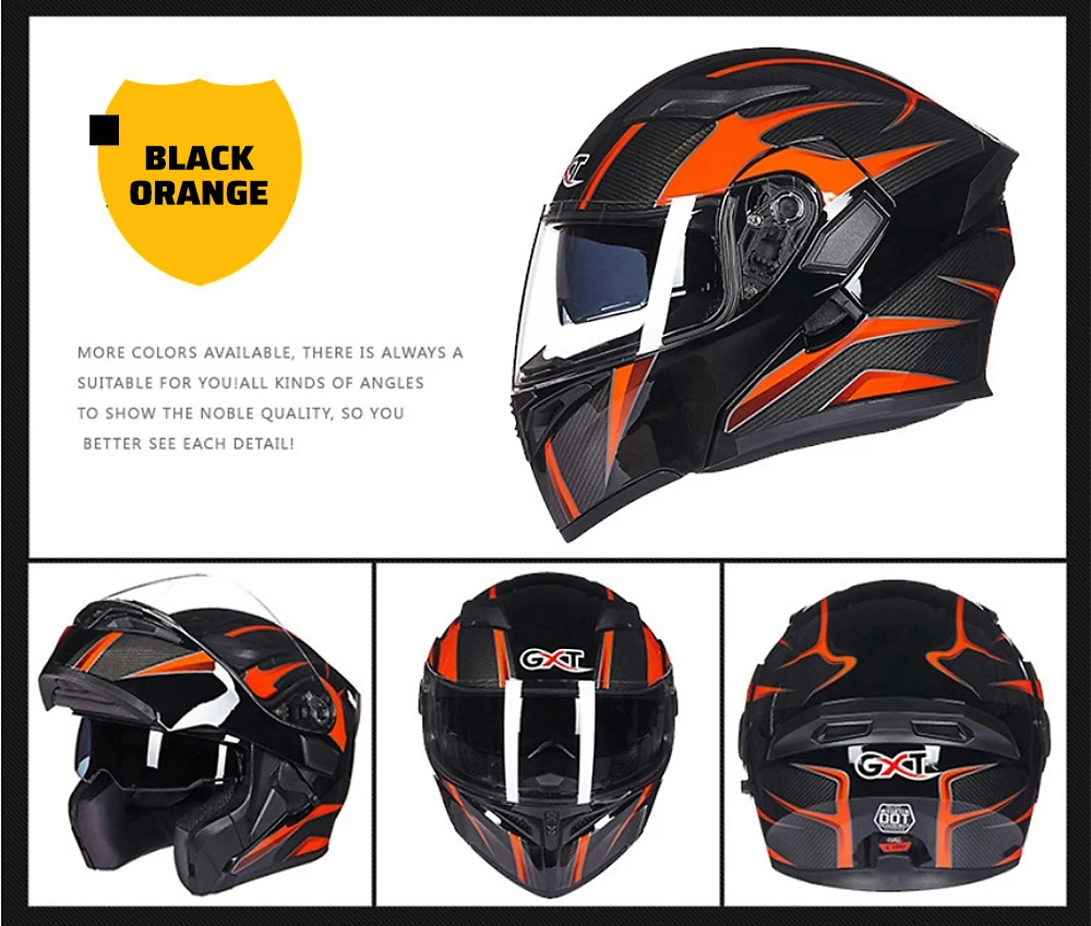 GXT флип мотоциклетный шлем мотокросса Краш шлем дышащий комфорт Moto Doublel объектив полный шлем для мотоцикла