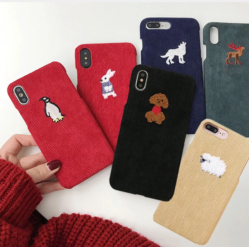 Теплый тканевый чехол для iPhone 6 для телефона 6 S 7 8 Plus X чехол 3D милый овечий Пингвин Тедди собака Жесткий Чехол для iPhone X XR XS MAX