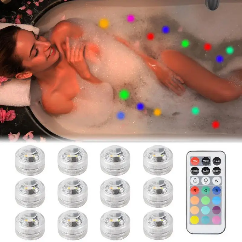 8 шт/12 шт лампа для ванны RGB погружной светодиодный светильник многоцветный