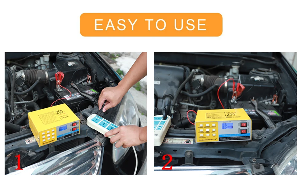 12 V/24 V 200AH автомобиля Батарея Зарядное устройство автоматического 5-ти ступенчатый интеллигентая(ый) Пульс Ремонт зарядным устройством для автомобилей Грузовик Мотоцикл RU Версия