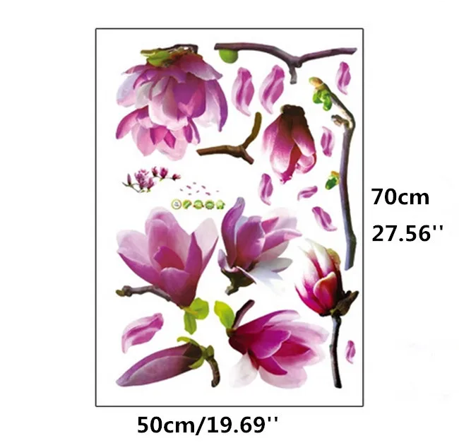 70*50 см цветок магнолии Наклейка на стену креативная мода обои для зала цветы