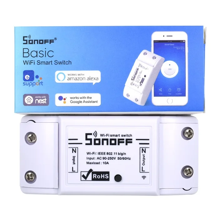 SONOFF Basic SONOFF базовое приложение eWelink умный дом Wifi переключатель беспроводной пульт дистанционного управления Автоматизация модуль DIY таймер Универсальный 10A AC 90-250 В - Цвет: SONOFF Basic