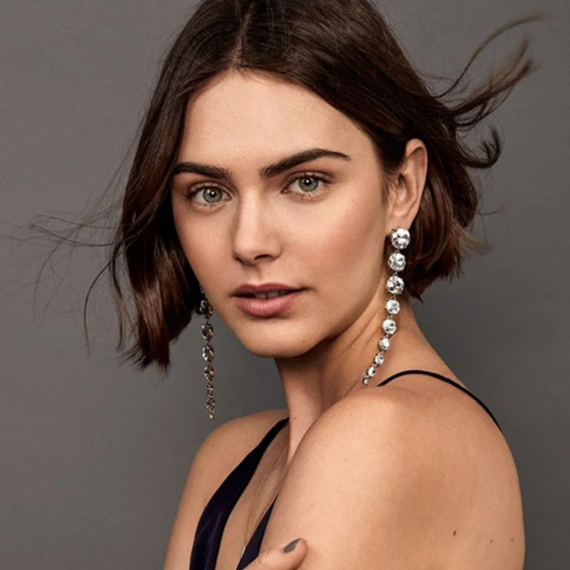 Серебряные длинные серьги OCESRIO для женщин женские вечерние ювелирные изделия