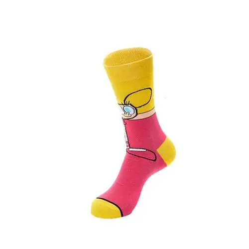 3 Funny fashion cartoon characters anime print unisex cotton socks colorful woman long socks novelty happy man crew socks - Цвет: 3