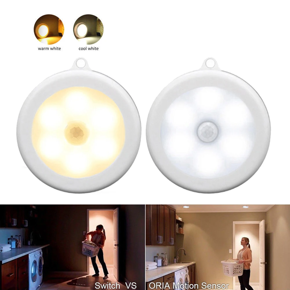 Беспроводной PIR 6LED датчик движения свет индукция человеческого тела