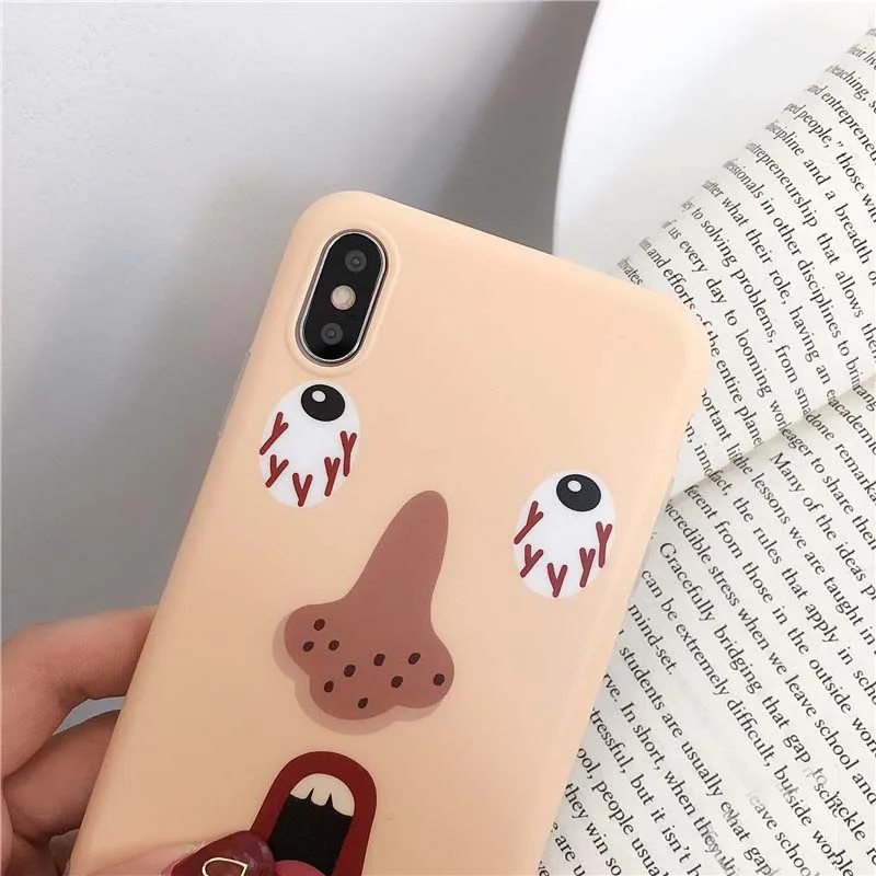 JIBAN Funny Cartoon Expression Phone Cases for 6 6s 6plus 7 8plus Soft TPU Capa Iphone X XS MAX XR Back Cover Fundas |