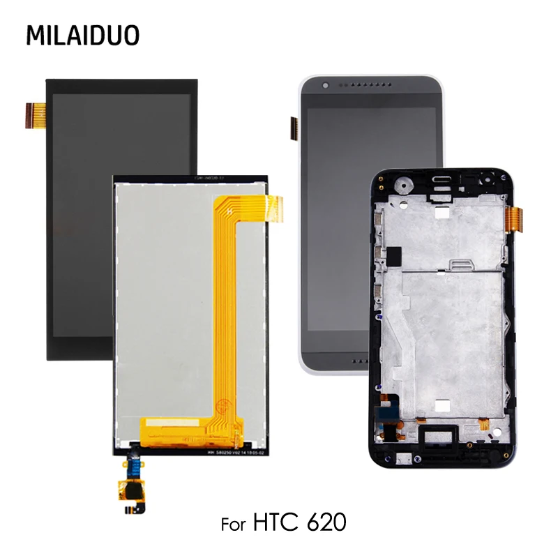 ЖК-дисплей для htc Desire 620 620G D620 620U 620T Сенсорный экран дигитайзер Сенсорное стекло черный без/с рамкой в сборе Замена