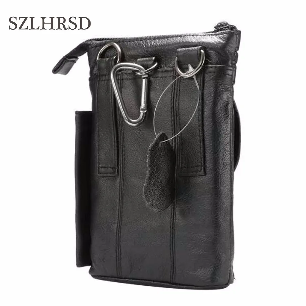 Чехол для сотового телефона из натуральной кожи на молнии чехол с зажимом ремня