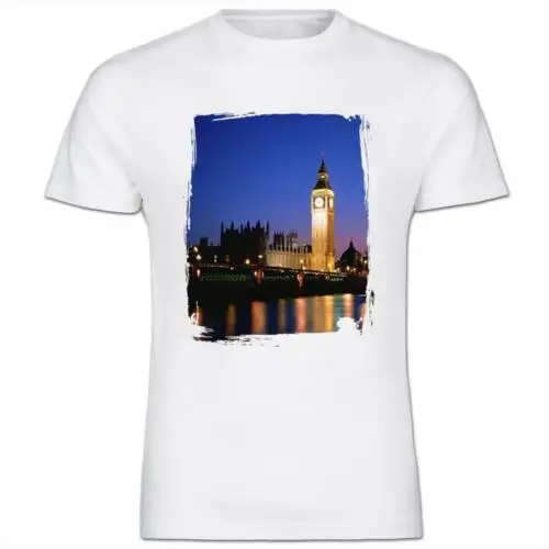 Big Ben House Of Parliament Лондон Великобритания мужские хлопковые T-Shirt2019 модный бренд 100%