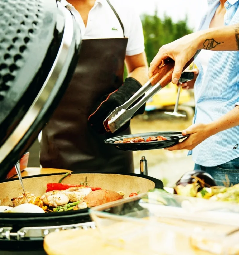 12 дюймов настольный мини Kamado гриль Легко собранный Portale керамический барбекю-гриль милый Открытый Бездымного угля грили