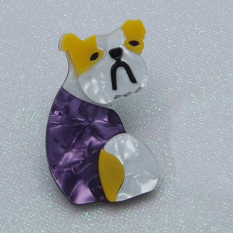 AC046C2Purple WXJCAN новая брошь «Собака» для домашних животных Женские акриловые ювелирные изделия размер 60 мм* 45 мм - Окраска металла: AC046C2Purple