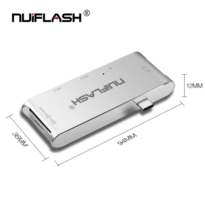 Nuilfash USB-C концентратор type C концентратор USB 3,0 Thunderbolt 3 HDMI 3,5 мм аудио RJ45 адаптер для MacBook Pro samsung Galaxy S9 USB C концентратор