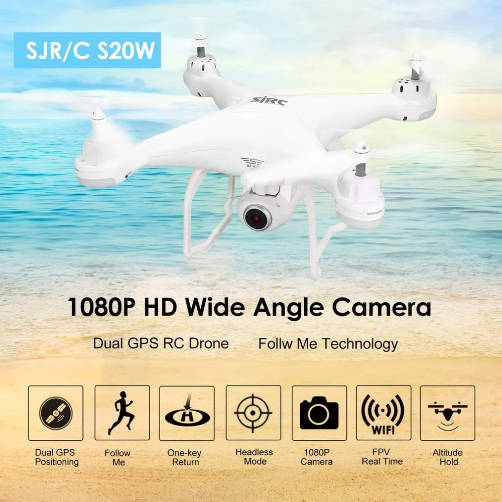 SJRC S20W gps передачи беспилотная камера д/у Quadcopter Вертолет с HD Wifi Камера VS s30w s70w xs809shw
