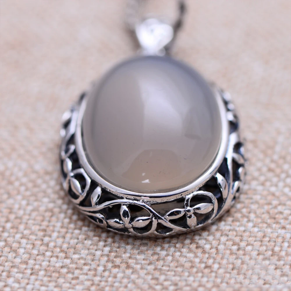 MetJakt винтажный натуральный белый халцедон подвески Будды солидный кулон из