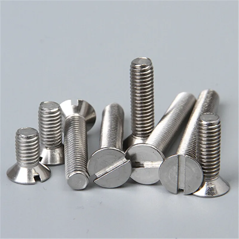 

100pcs m5*20 304 stainless steel slot / slotted drive flat head countersunk machine screw