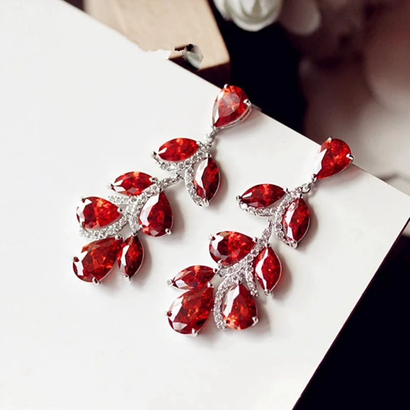 Женские серьги гвоздики с розовым цветком камелии свадебные манжеты красным