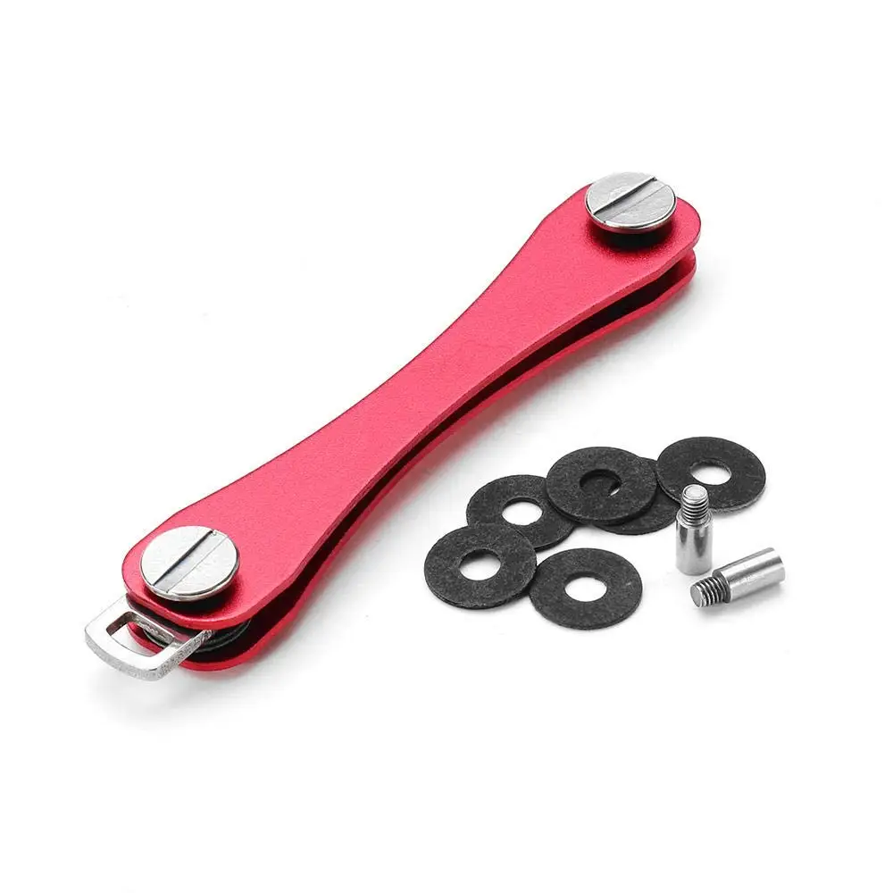 Smart Key Holder компактный брелок гаджет Карман Ключ Организатор кольцо для ключей карабина папку EDC Мульти Инструмент Контейнер Алюминий - Цвет: Red