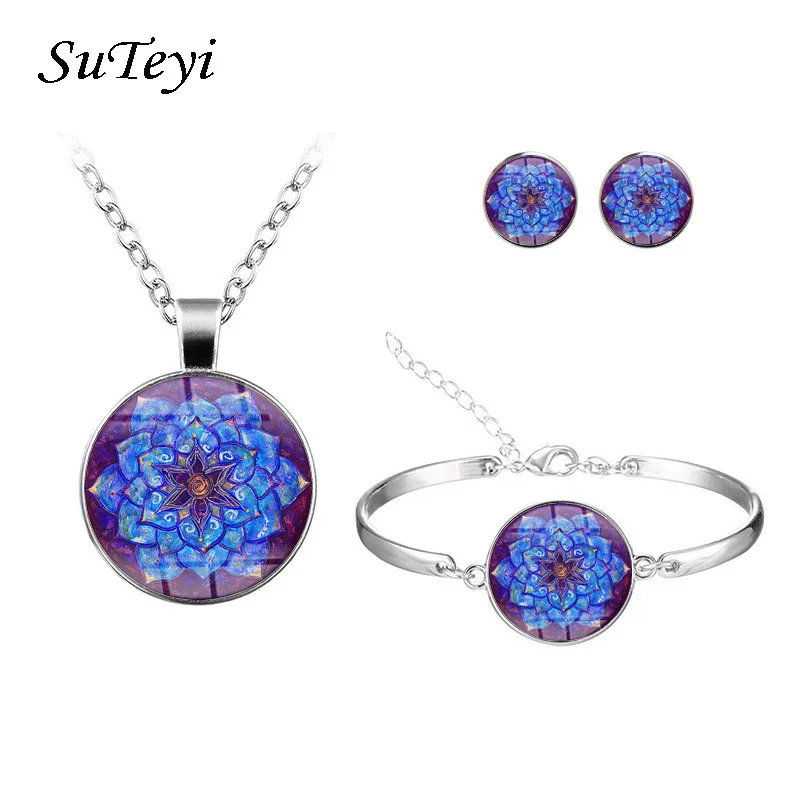 Элегантные женские комплекты SUTEYI из темно синей искусственной кожи круглый