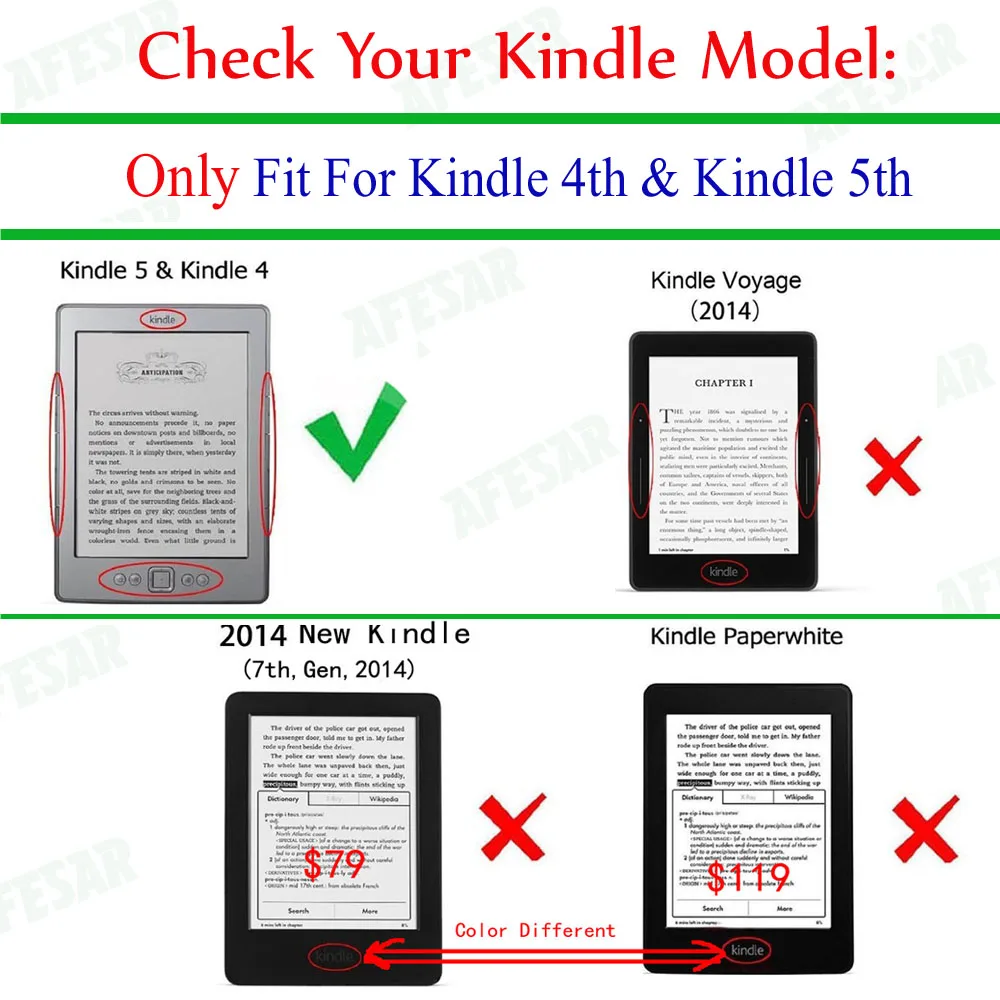 Расширенный кожаный чехол для Kindle 4 kindle 5 книжка высокого качества D01100 4th 5th