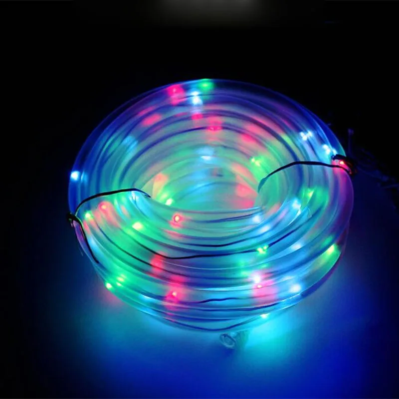 Светодиодная гирлянда на солнечных батареях 7 м 50 светодиодов RGB наружная