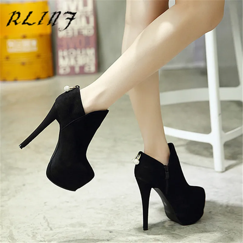 RLINF/Новинка 2018 года Ботинки Martin на очень высоком каблуке пикантные