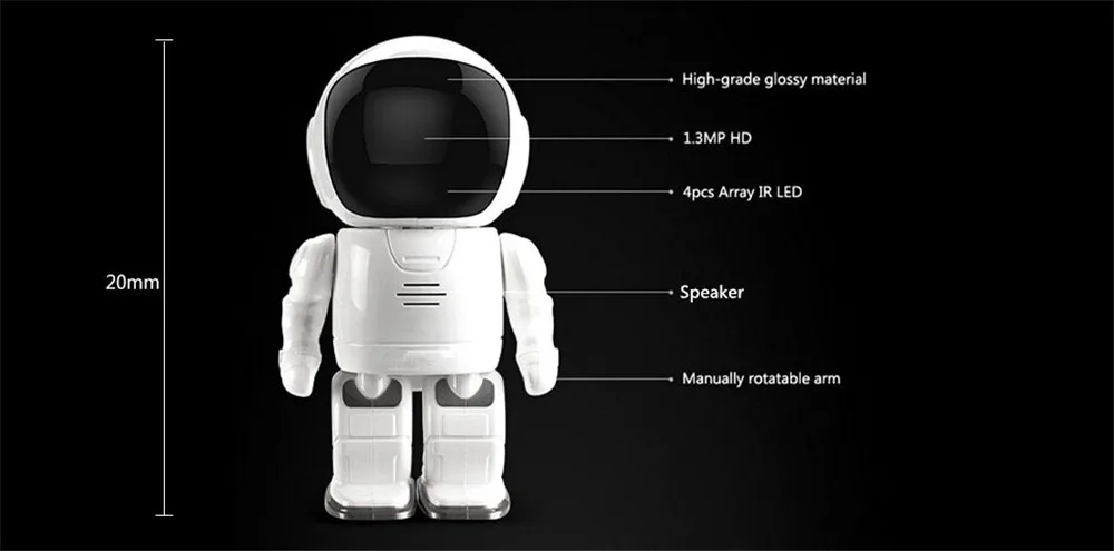 Wistino CCTV Беспроводная IP камера для помещений HD 2MP wifi робот камера PTZ наблюдения умный дом видео детский монитор ИК ночного видения