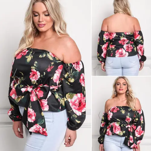 Горячая Мода 2017 Летняя женская цветочная Повседневная Свободная блузка с