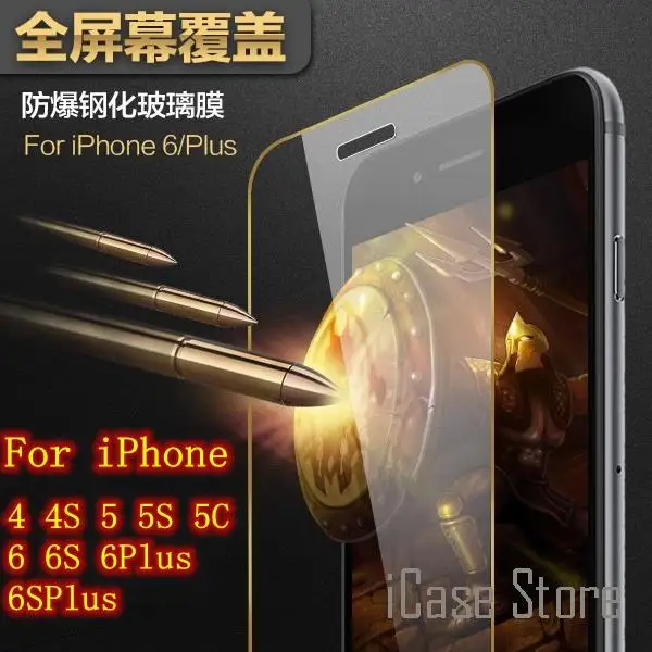 Закаленное стекло 9 H для iphone 4s 5 5s 5c SE 6 6s plus 7 Защитная пленка экрана чехол ipone ihone ifon