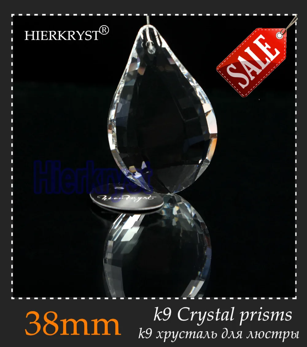 

HIERKYST 10 pcs K9 Glass Crystal Prisms Pendants Chandeliers Parts Lustres Rainbow Lamp Lighting Hang Drops 38mm 1.49" #2248-1B