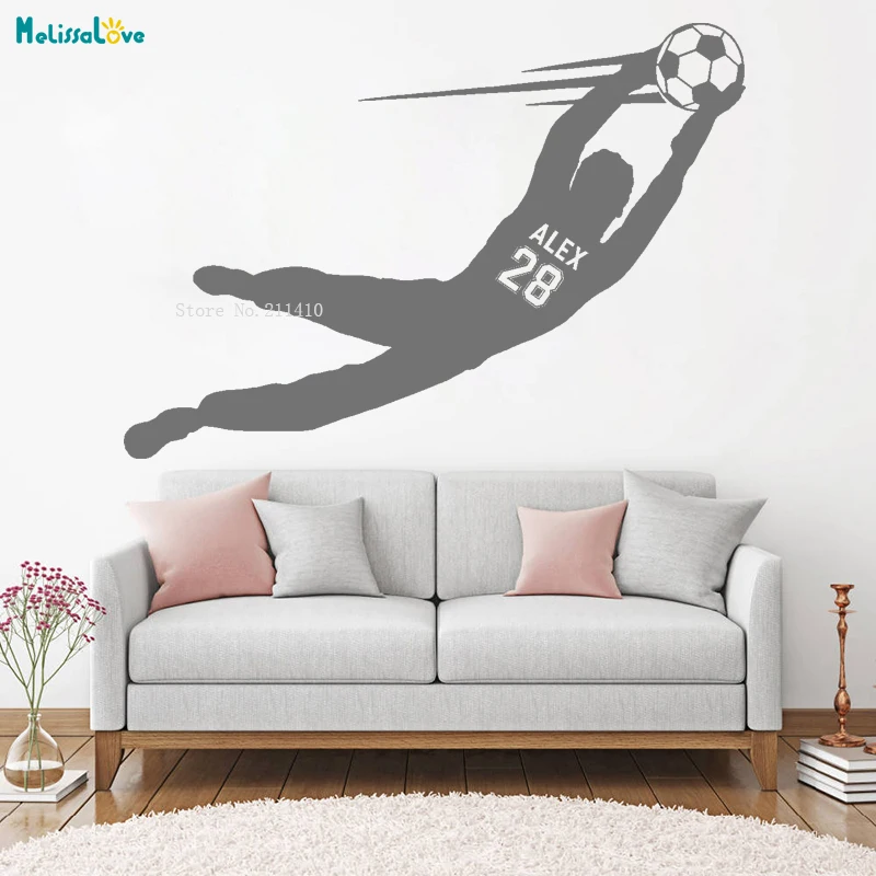 Футбольный вратарь персонализированное имя и цифры прыгнули захватывали