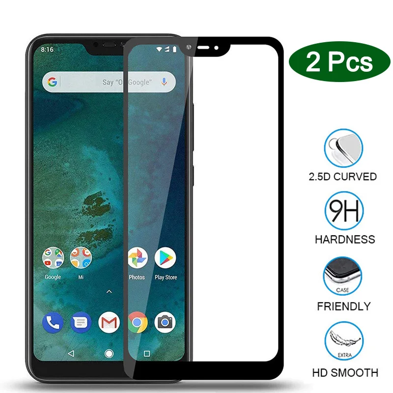 2 шт. Защитное стекло для Xiaomi mi a2 lite светильник защита экрана полное покрытие закаленное стекло на xio mi a 2 2 lite mi a2lite