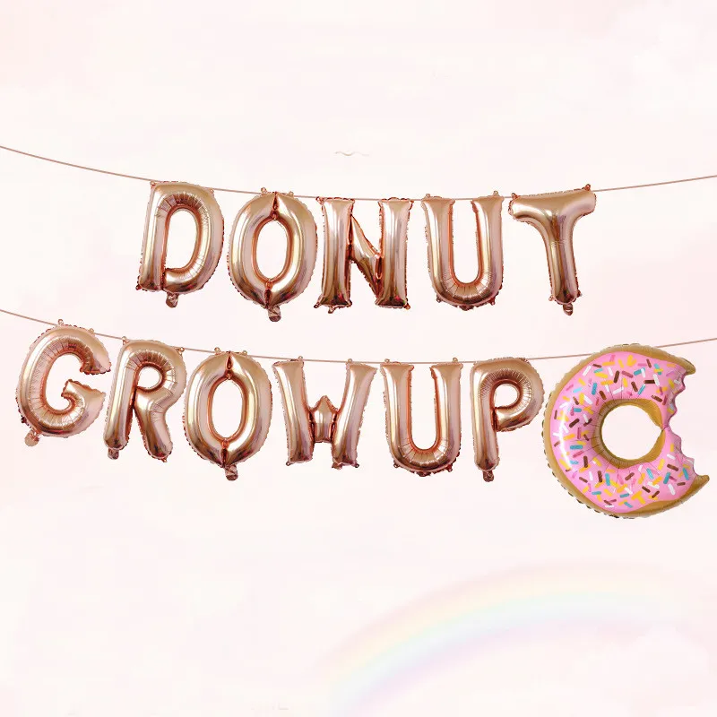 As Picture 1 компл. 16 ''пончик Grow Up фольгированные Шары Баннер с надписью Свадебный пончик Конфеты сувениры девочка душ сувениры День рождения украшения - Цвет: As Picture