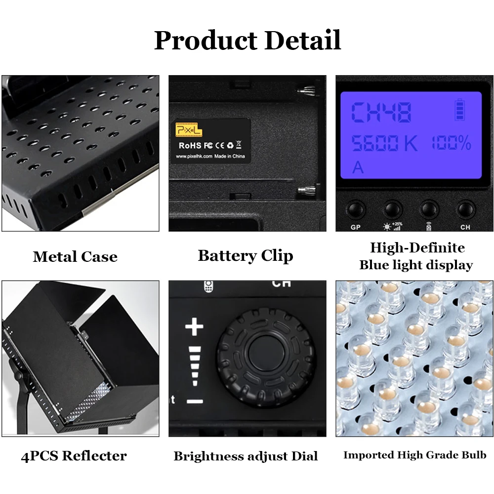 3 шт. в упаковке, Dimmable Pixel K80 2,4G, беспроводная передача, светодиодный свет, осветительная панель со встроенным ресивером для студии YouTube