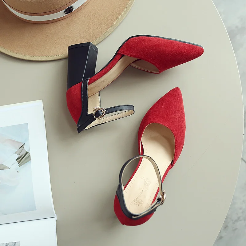 ZawsThia/; chaussures femme; женские летние туфли-лодочки с ремешком вокруг щиколотки на высоком квадратном каблуке, украшенные жемчугом; женские босоножки; sandalias mujer; Размеры 33-46