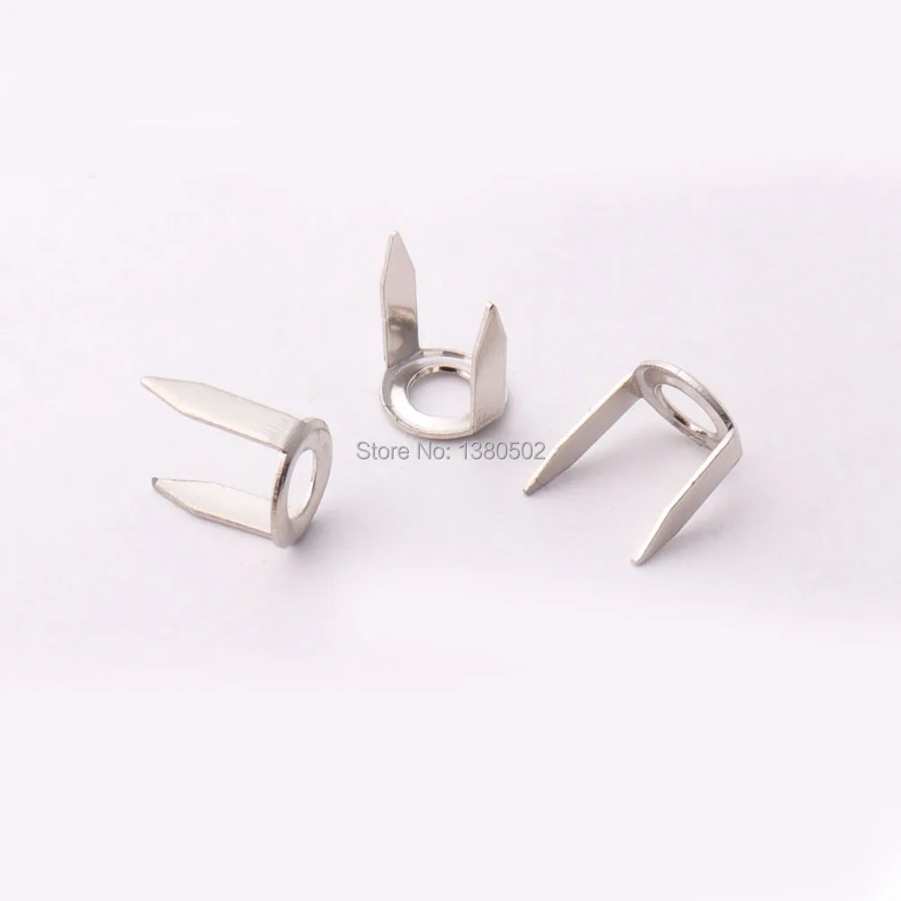 100pcs 7*9mm metal silver color Spikes rivet Garment Rivets for Clothing 2 Claws | Дом и сад