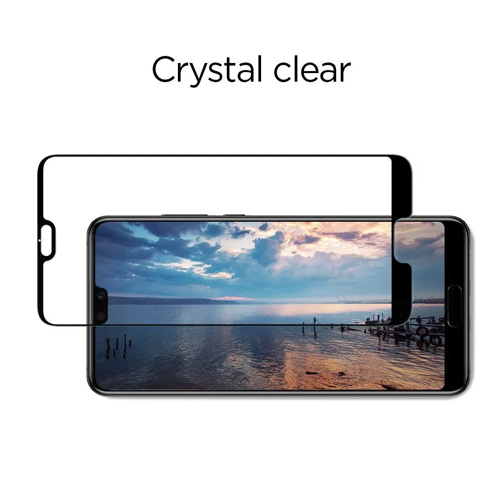 100% Original Spigen Glas.tR Slim Huawei P20 Pro Стеклянный экран протектор Полное покрытие черный