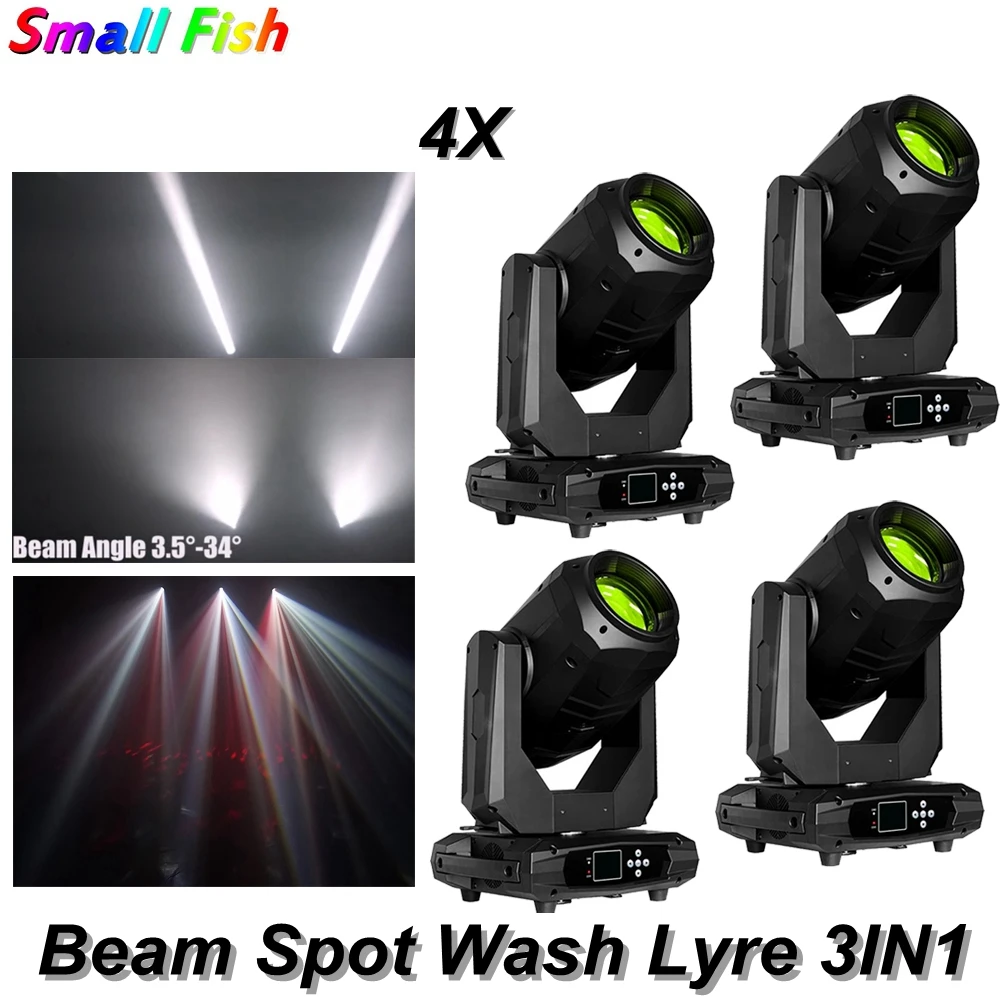 4Pcs/Lot 380W Lyre Moving Head Lights Beam Spot Wash ZOOM 4in1 Light DMX512 Party Light DJ Stage Light Night Club Lighting