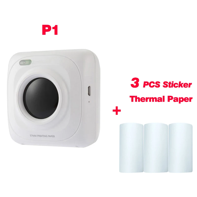 P1 3 Sticker Paper Paperang Мини Bluetooth USB принтер фото принтер портативный термопринтер принтер картинок для android iSO телефон - Цвет: P1 3 Sticker Paper