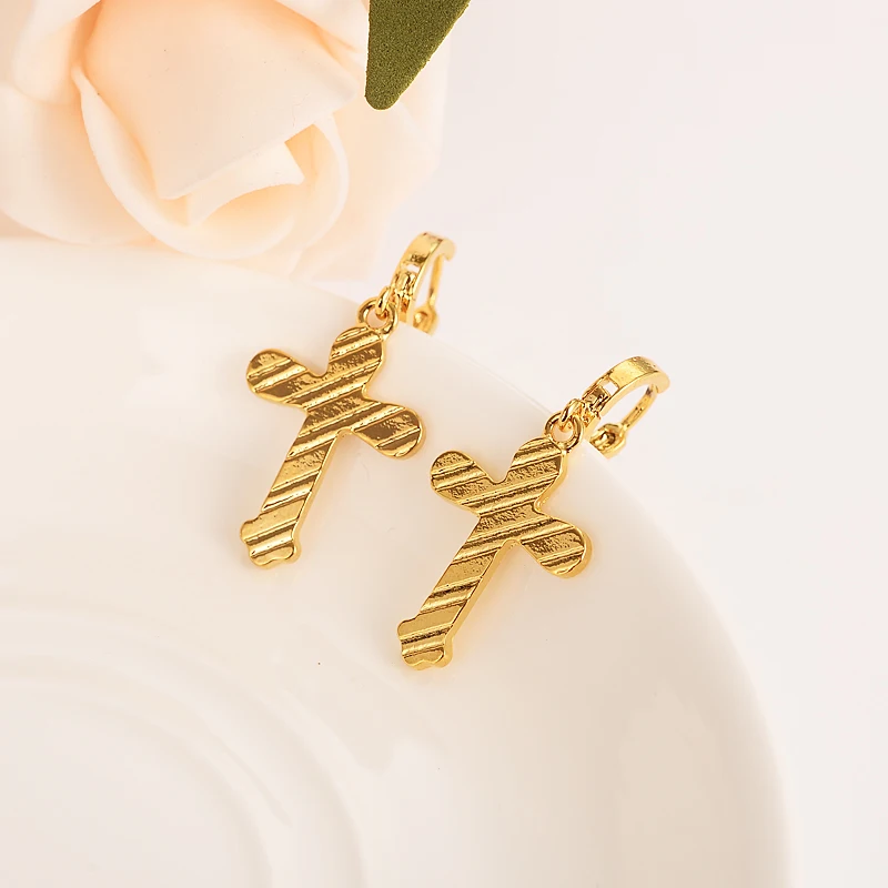 Золотой love Jesus крест серьги для девочек/женщин подарок на день рождения трендовый