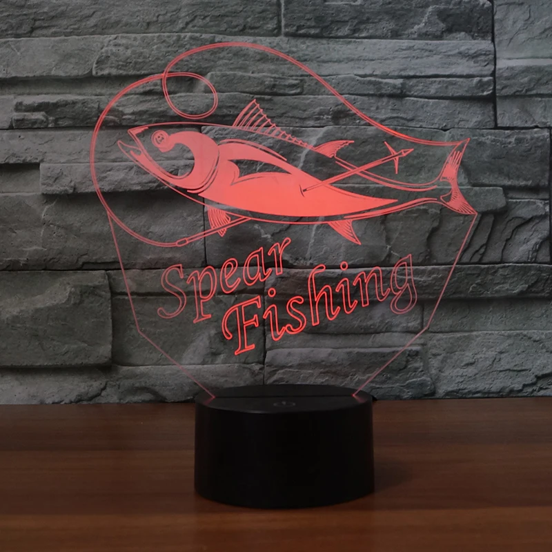 Креативный ночник в форме копья для рыбалки 7 меняющихся цветов сенсорный