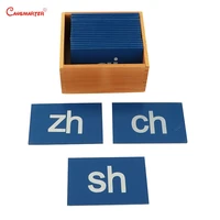 montessori teaching aids toys chinese sandpaper letter exercise box montessori student learning educational toy wood