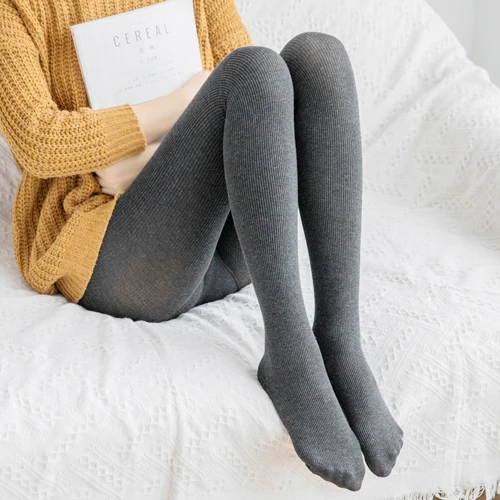 Pijama Inverno термобелье для женщин зимняя верхняя одежда теплые обтягивающие брюки Kawaii милые леггинсы для девочек спандекс стрейч женские леггинсы - Цвет: gray green