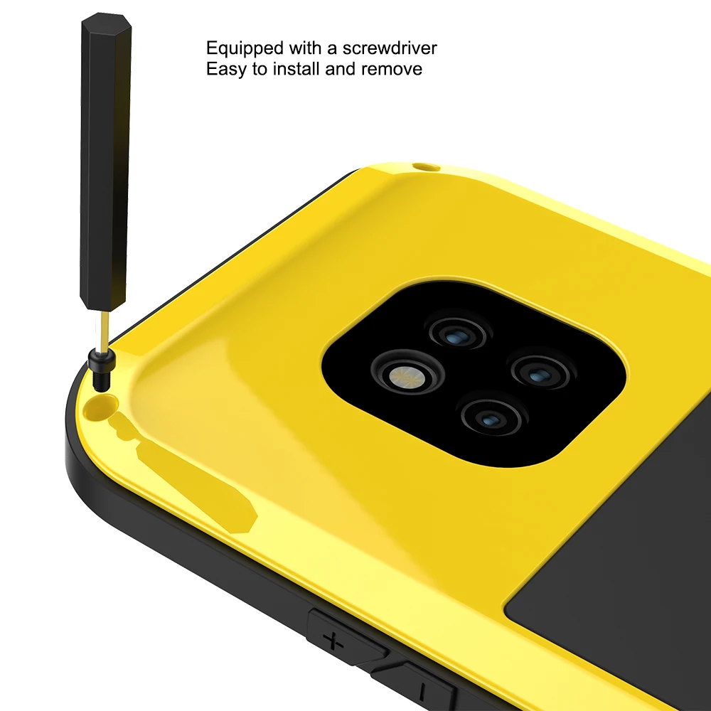 Для huawei mate 20 Pro твердый корпус для телефона Алюминиевый металлический протектор экрана из закаленного стекла mate 20 20pro крышка сверхмощная защита