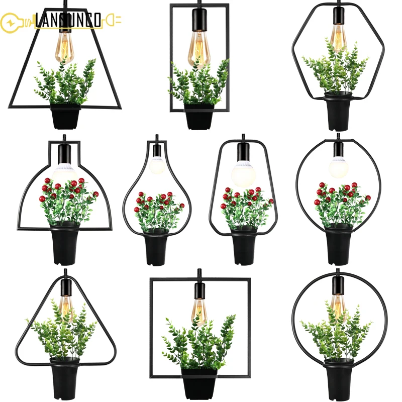 Винтажная Подвесная лампа подвеска с плодами растений E27 для столовой кухни