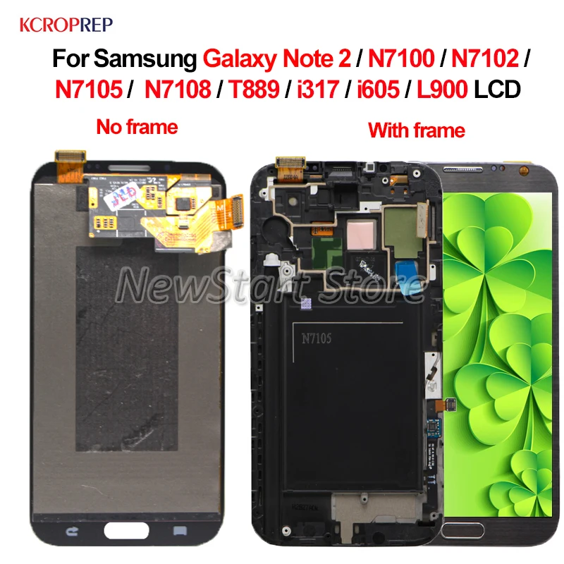 Для Samsung Galaxy Note 2 ЖК дисплей с сенсорным экраном 5 дюйма для Note2 N7100 N7105 N7108 T889 N7102 I371