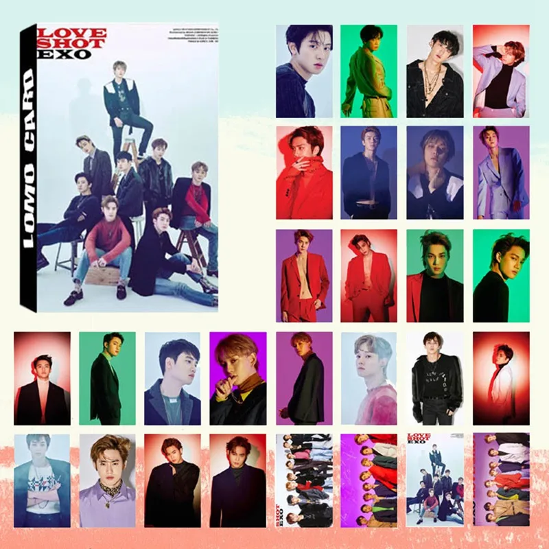 30 шт./компл. альбом KPOP EXO самодельная бумага ЛОМО карта фото карта Плакат HD Фотокарта Поклонники Подарочная коллекция