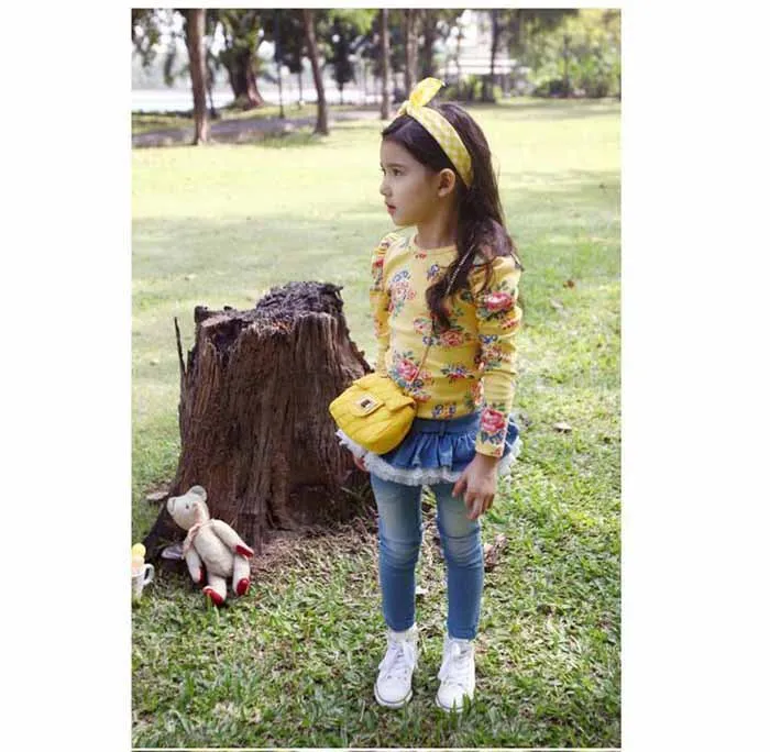 Новинка 2019 демисезонные джинсы для девочек детская юбка-пачка джинсовые брюки