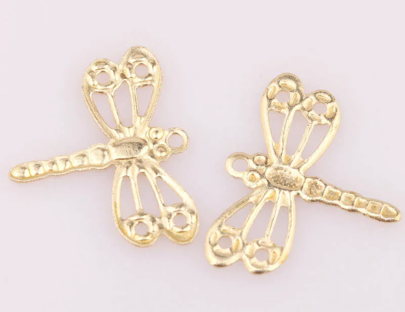 100 шт./лот подвески в виде стрекозы фурнитура для подвесок золотого цвета модные