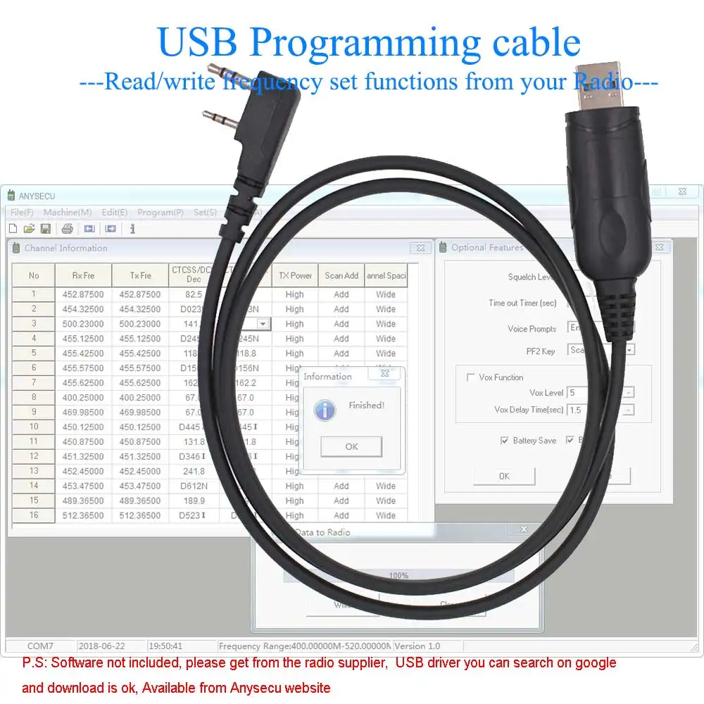 USB-кабель для программирования BAOFENG UV-5R TYT Walkie talkie Radio | Мобильные телефоны и